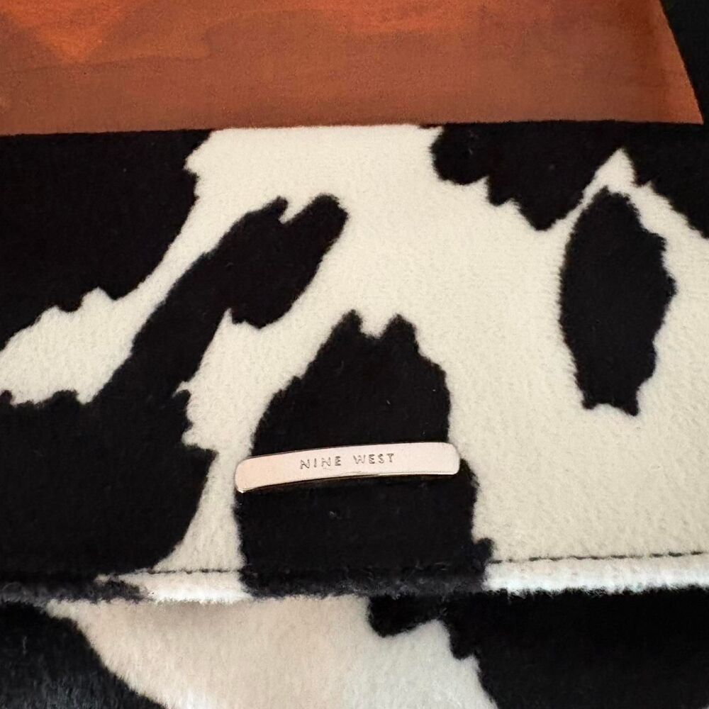 Cow Print Shoulder Bag Y2K Mini Purse Furry Nine West - Picture 7 of 8